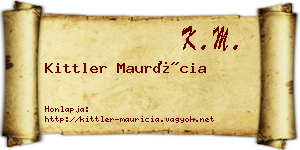 Kittler Maurícia névjegykártya